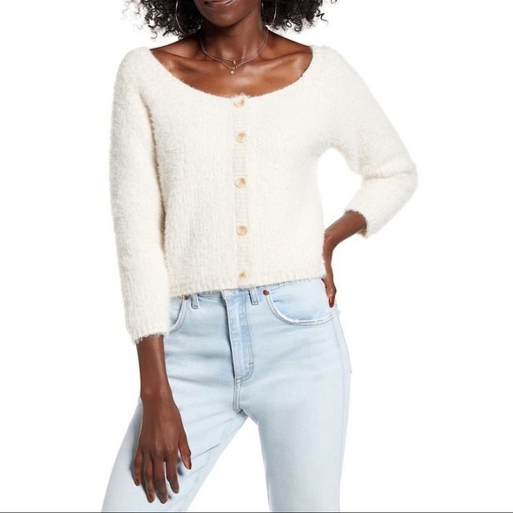 Beige Cotton Emporium Cropped Sweater size XS - Picture 2 of 9